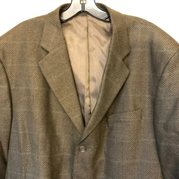 100% Wool Stafford Men Gray Strip Suit Blazer Jacket Size 44S Pocket - Picture 8 of 9